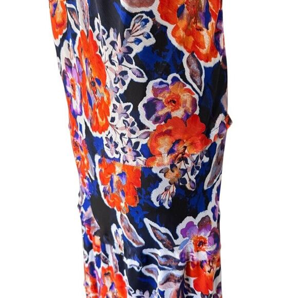 Jones Studio Maxi Floral Sleeveless Chiffon Long Flowy Lined Dress Womens 16W - Picture 9 of 16